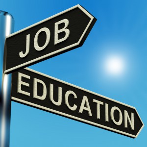 Job Or Education Directions On A Signpost
